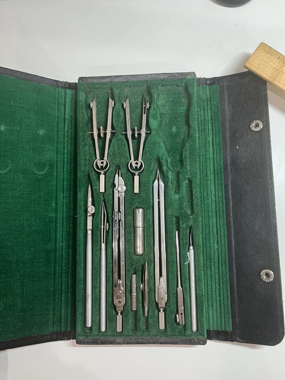 VTG Tacro Drafting Tools Set Of 11 Case 2330 Drawing Compass Engineering Germany